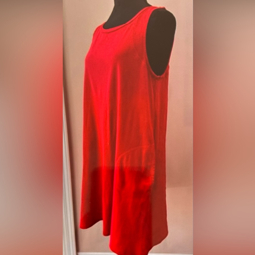 August silk ladies pullover tank dress size large sleeveless all cotton Midi EUC - Picture 3 of 17